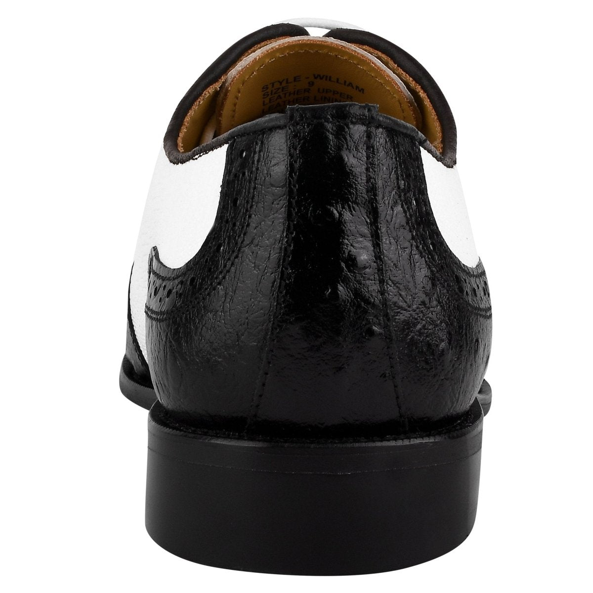 Liberty Zeno William Genuine Leather Two Tonned LizardOstrich Print Oxford Shoes