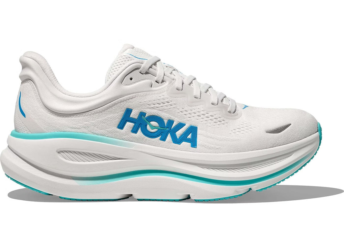 HOKA Bondi 9 Men's Running Shoes — White/Blue