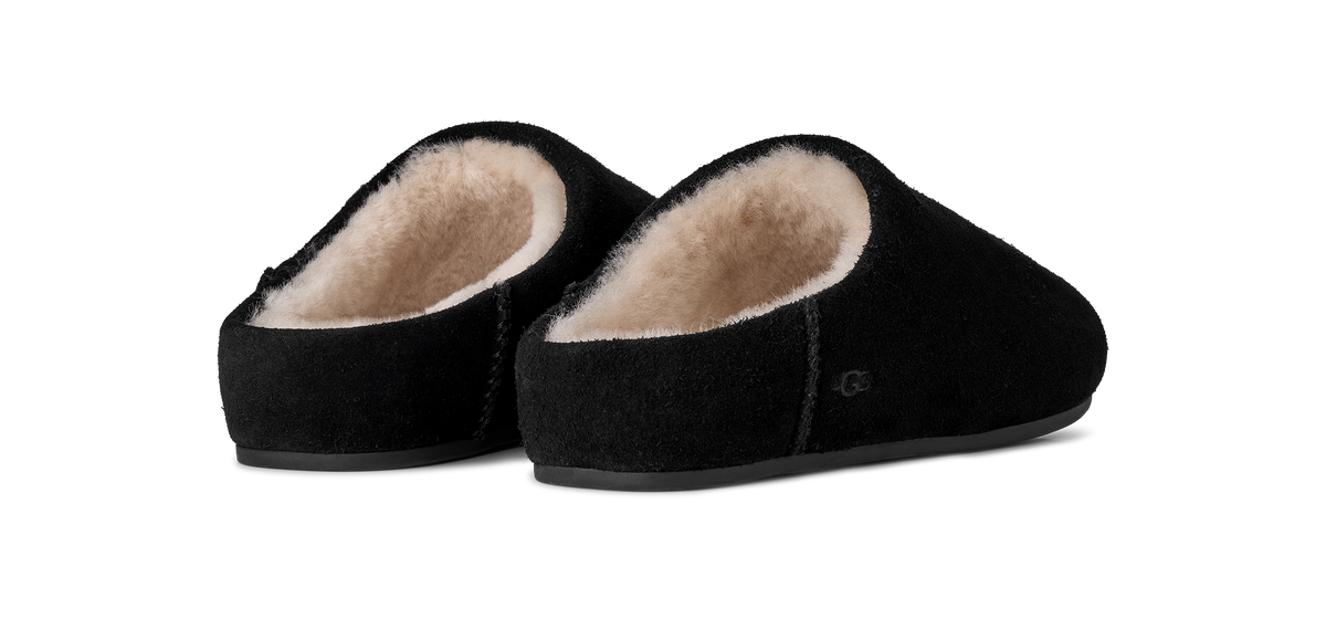 UGG Elea Womens Slip-On Slippers — Black Suede