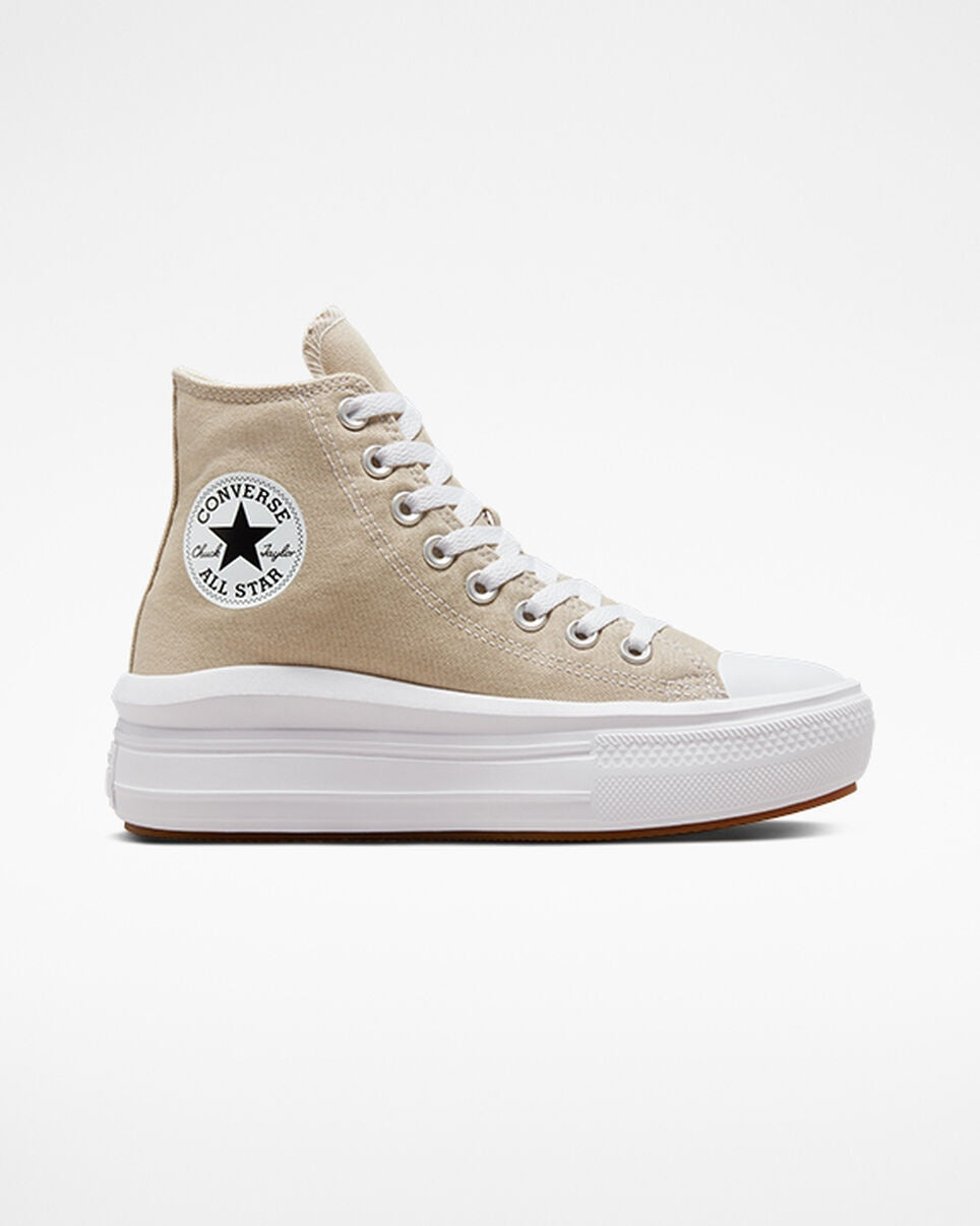 Converse Chuck Taylor All Star Move Women's Platform High-Top Sneakers — Beach Stone Canvas Platform High-Top