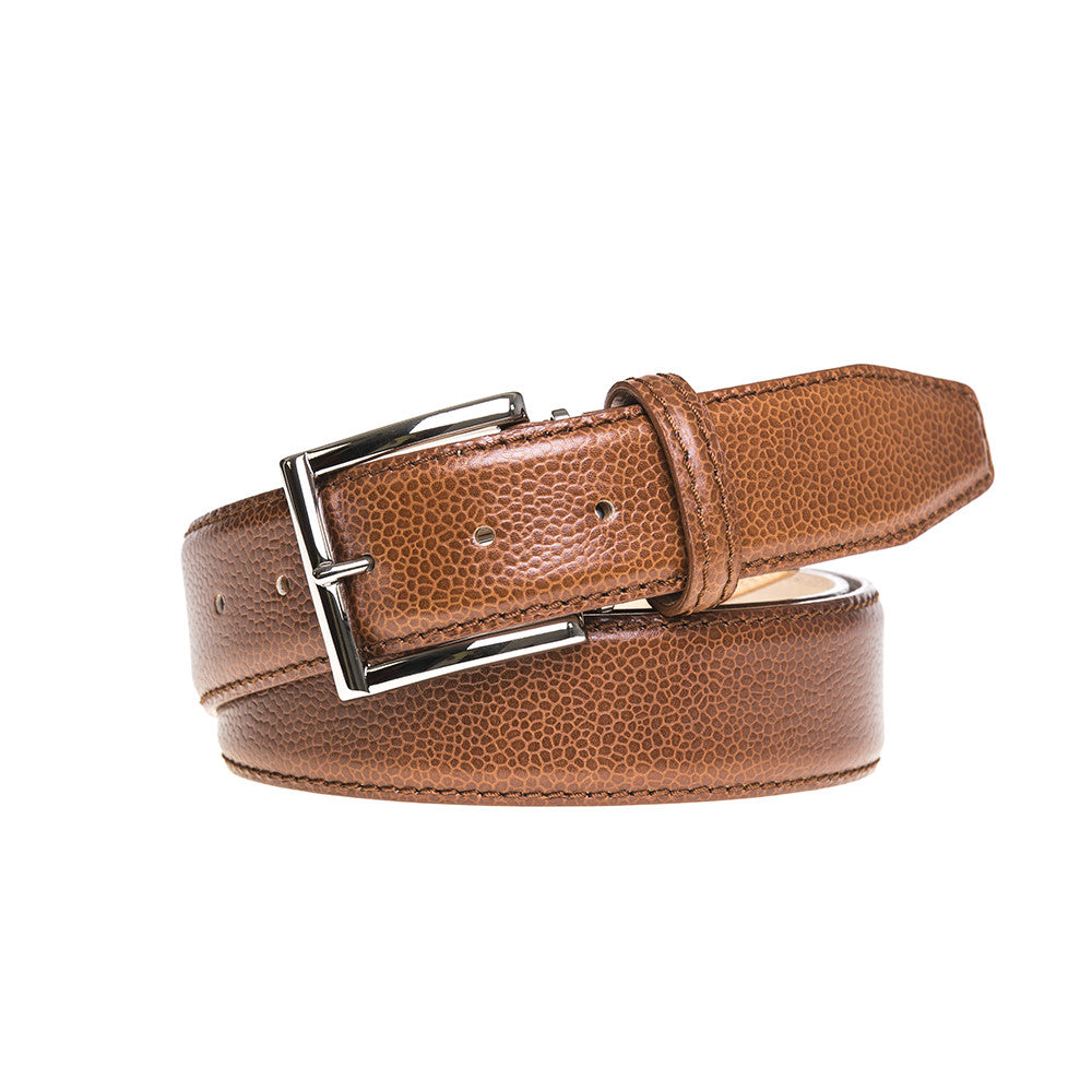 Cognac French Pebble Grain Belt