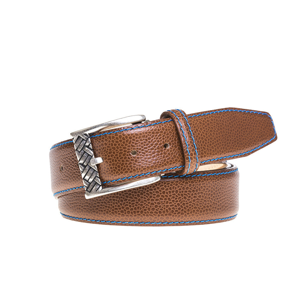 Cognac French Pebble Grain Belt