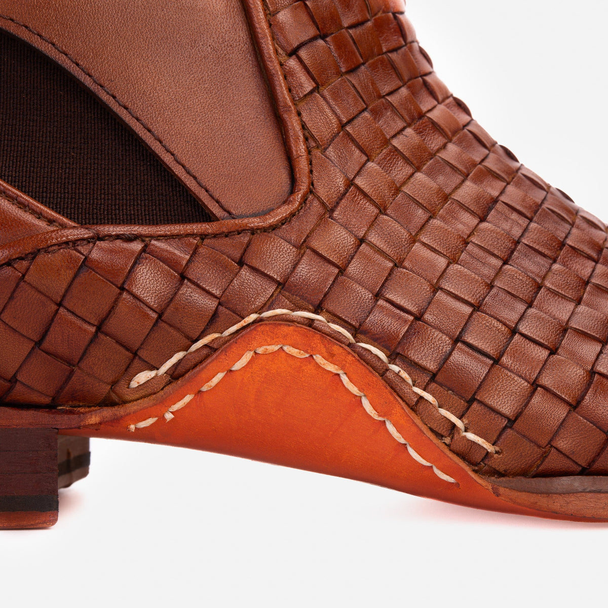 Vinci Leather The Rolls Boot Woven Tan Leather Double Monk Strap Handmade Men Shoe – product view 8