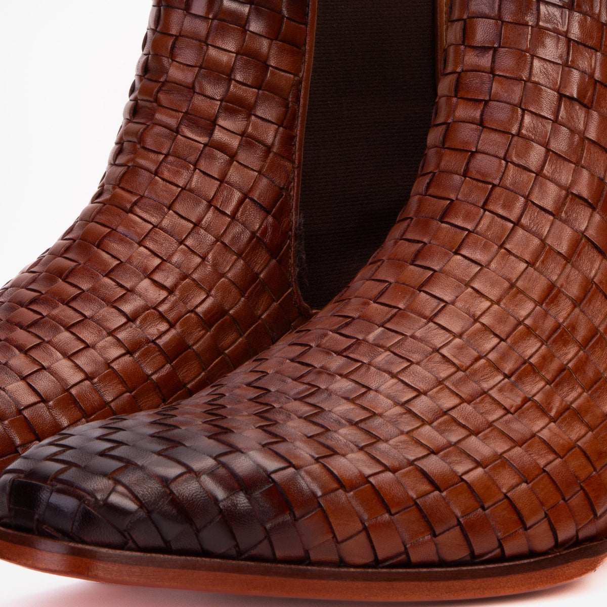 Vinci Leather The Rolls Boot Woven Tan Leather Double Monk Strap Handmade Men Shoe – product view 5