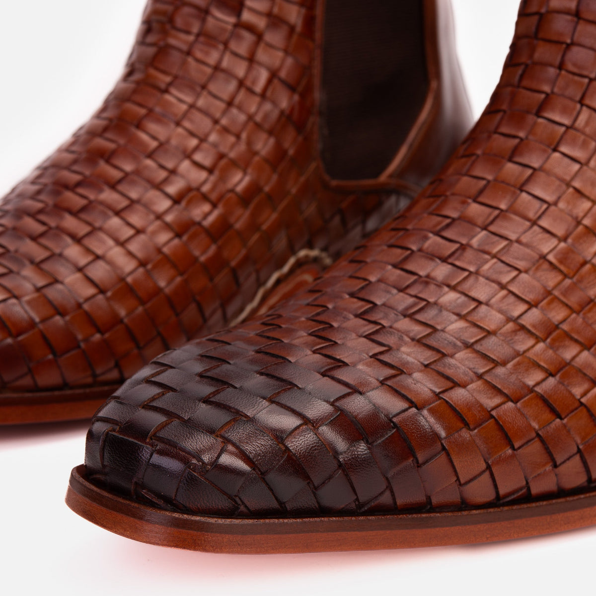 Vinci Leather The Rolls Boot Woven Tan Leather Double Monk Strap Handmade Men Shoe – product view 10