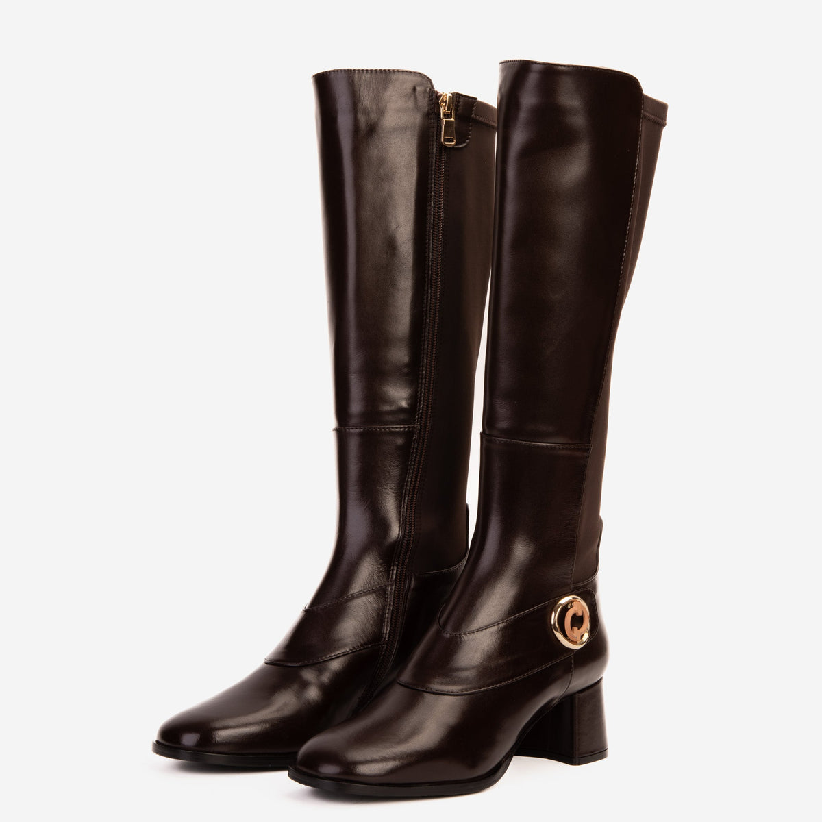 Vinci Leather The Windsor Brown Leather Knee High Boot – product view 2