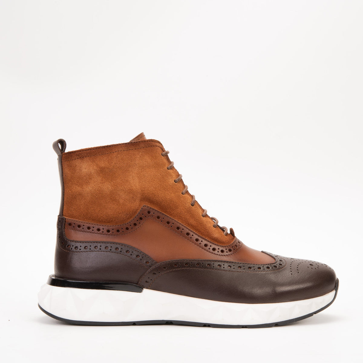 Vinci Leather The Regent Brown Leather Wingtip Brogue Men Casual Boot – top view