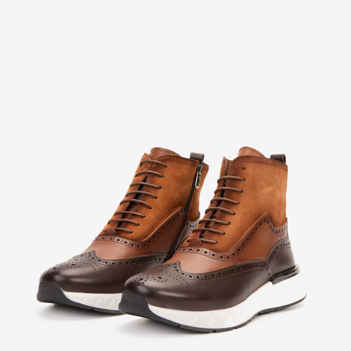 Vinci Leather The Regent Brown Leather Wingtip Brogue Men Casual Boot – top view