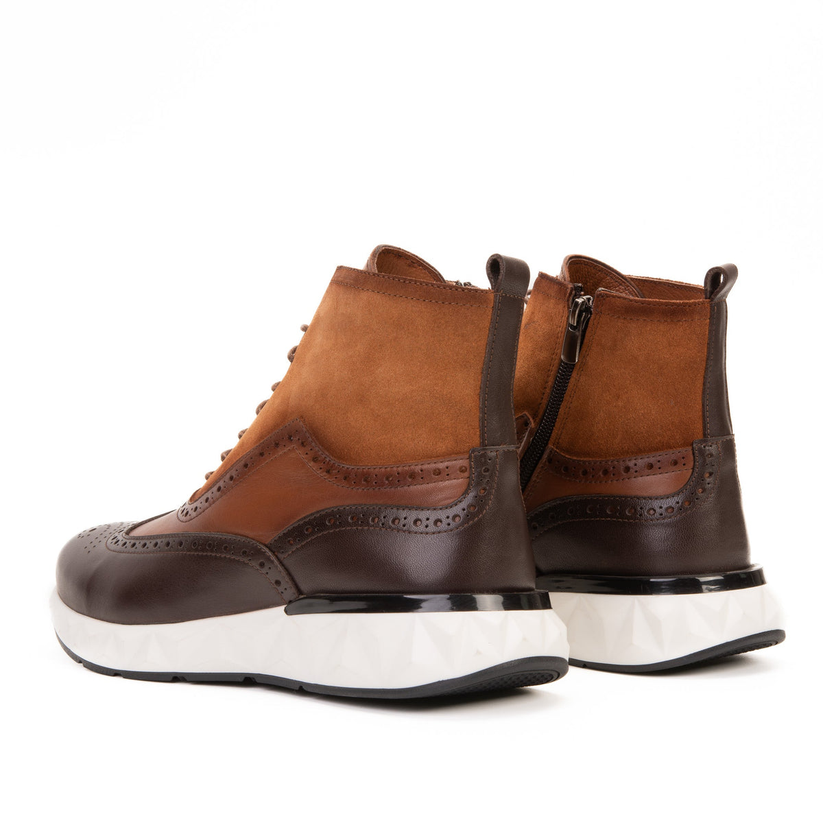Vinci Leather The Regent Brown Leather Wingtip Brogue Men Casual Boot – top view