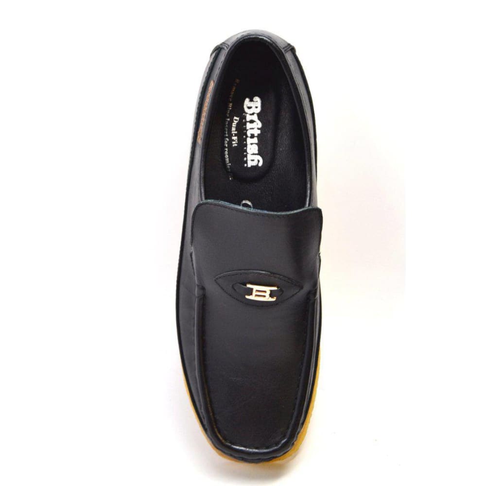 British Walkers Power Men's Leather Slip On Crepe Sole Shoes