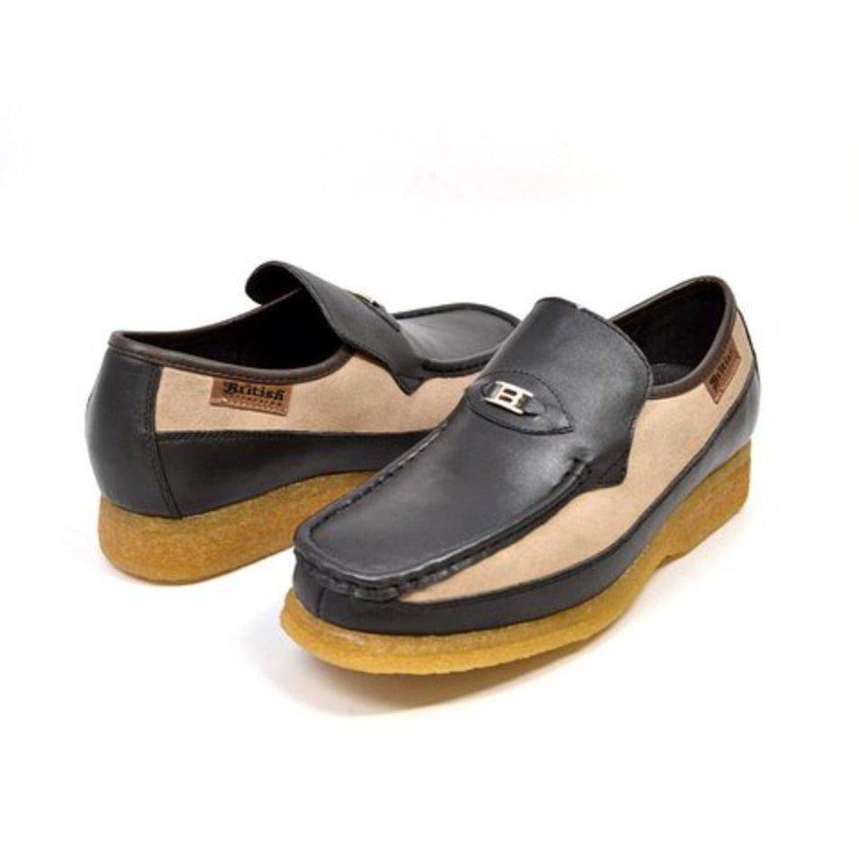 British Walkers Power Men's Leather Slip On Crepe Sole Shoes
