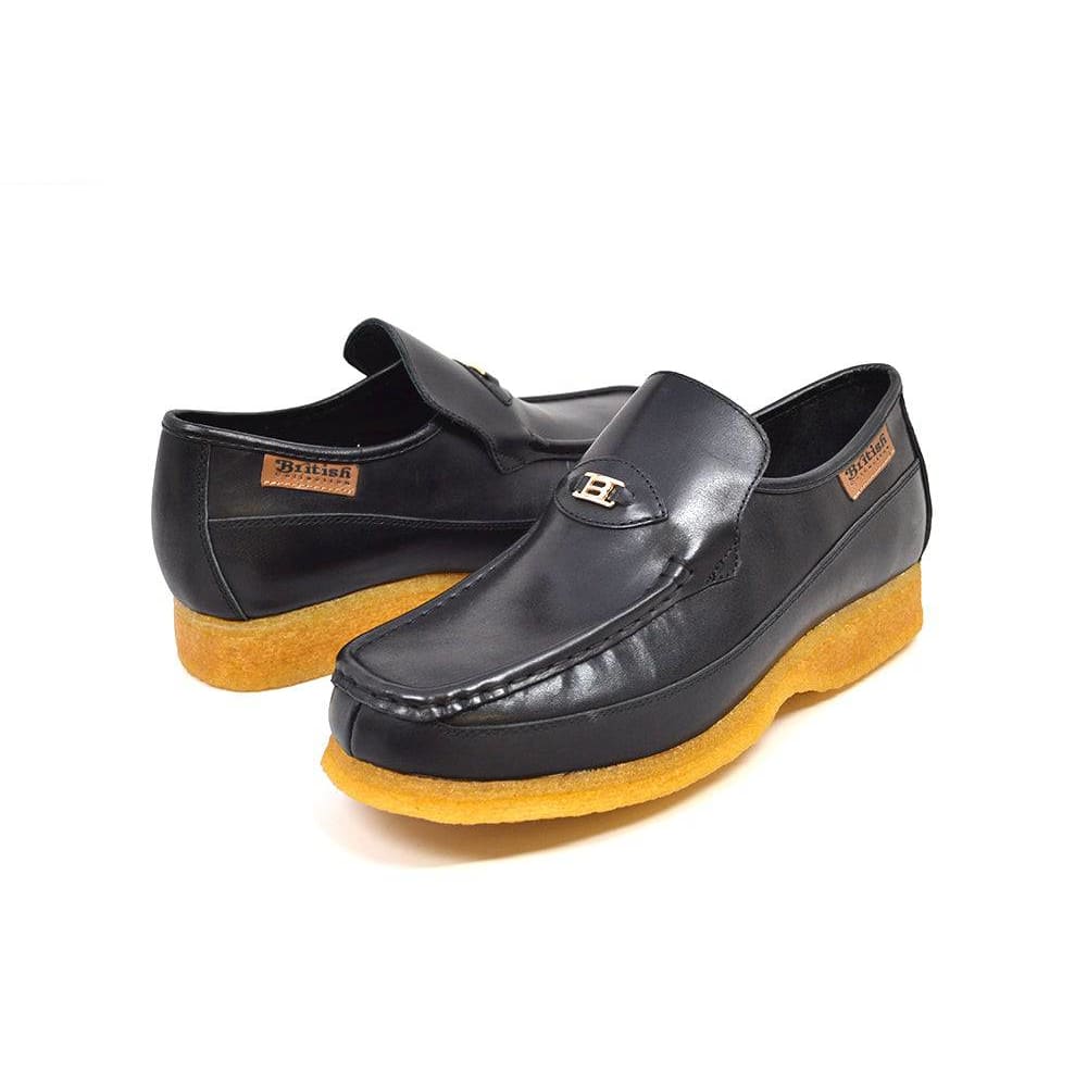 British Walkers Power Men's Leather Slip On Crepe Sole Shoes