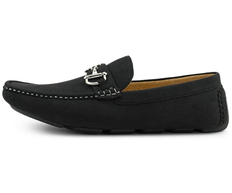 Amali Luxe Walken 2 Black Suede Loafers for Men - Don't Panic Shoes
