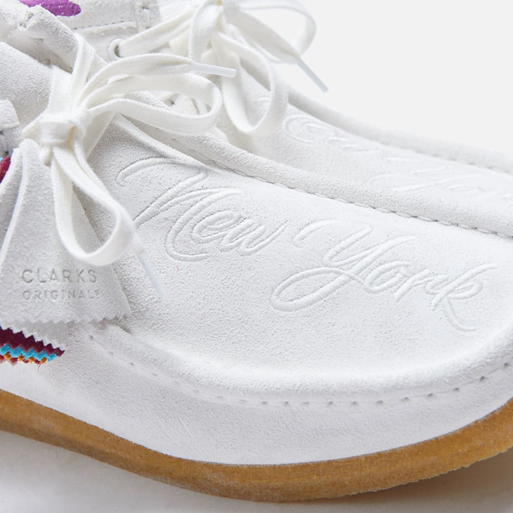 Clarks Originals Wallabee NYC Boots in White Suede - Don't Panic Shoes