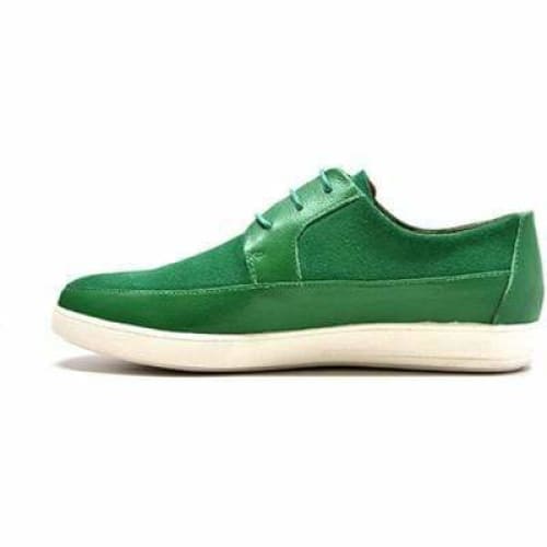 Park West Men’s Green Leather Suede Low Top Sneakers - Don't Panic Shoes
