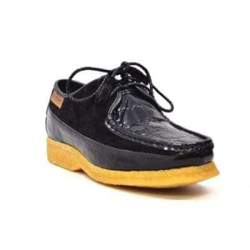 Shop British Walkers Crown Croc: Black Crocodile Leather Shoes - Don't Panic Shoes