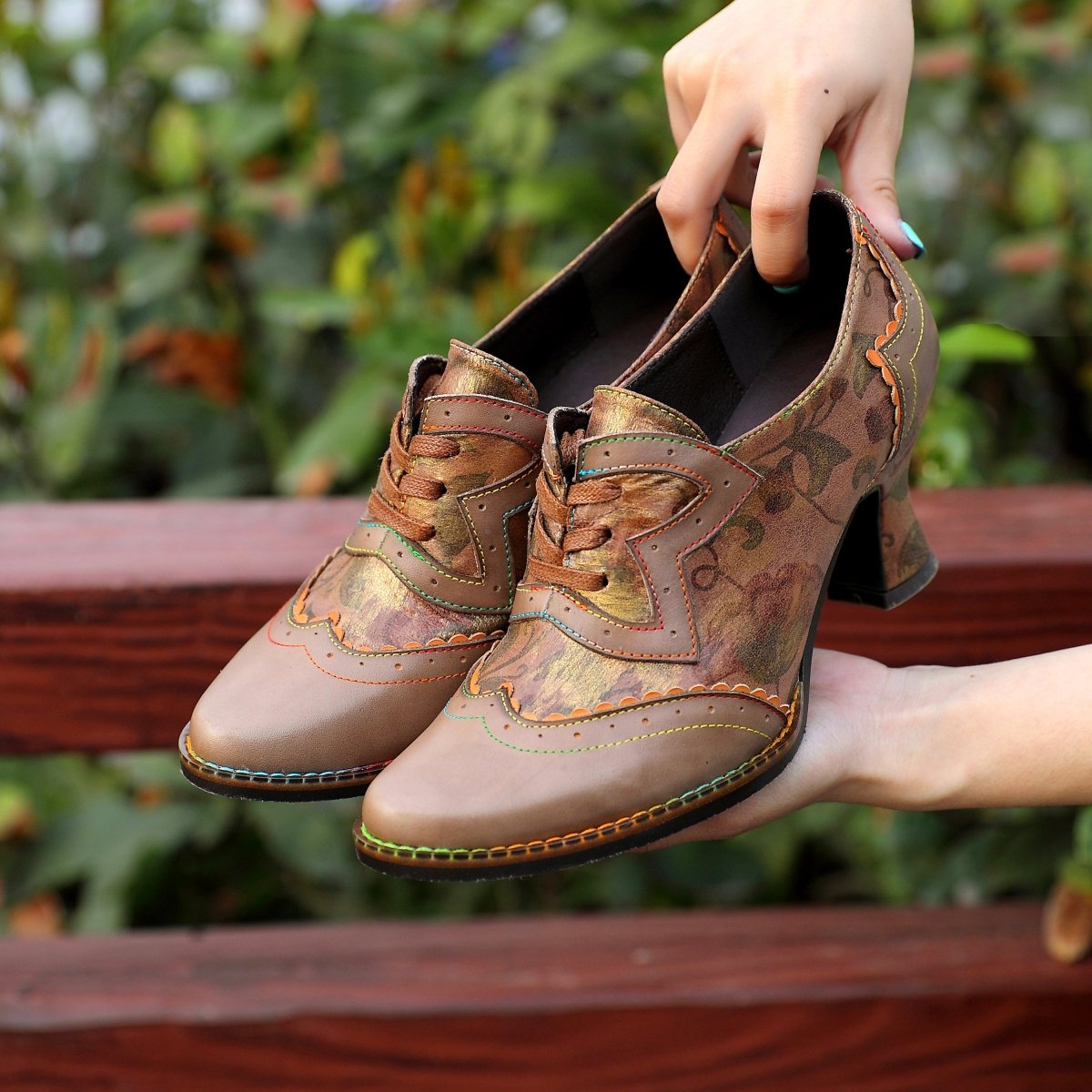 Elegant Handmade Floral Wedding Heels for Women
