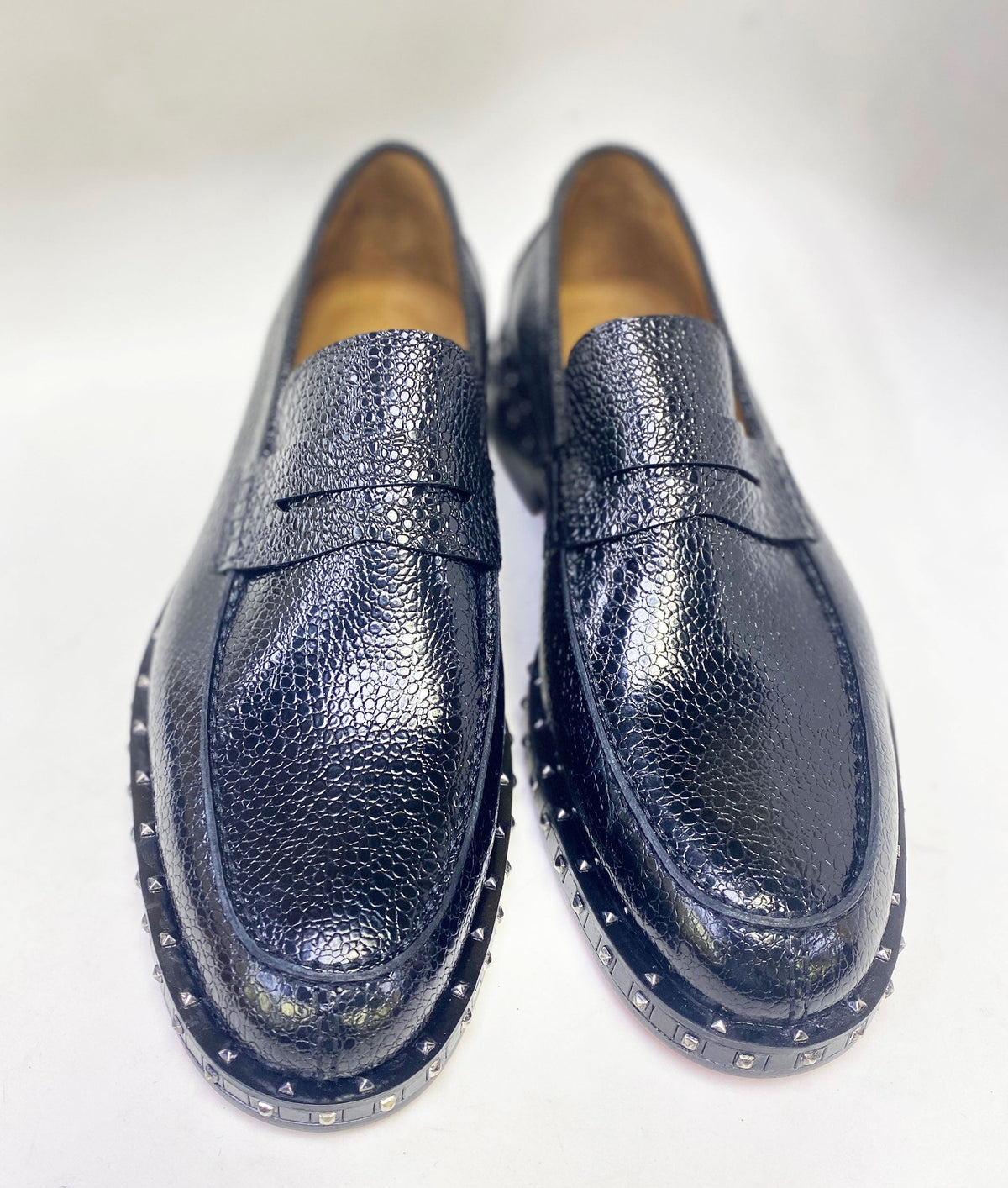 C&E Fashions  C Collection Caviar Leather Loafer - Black – product view 4