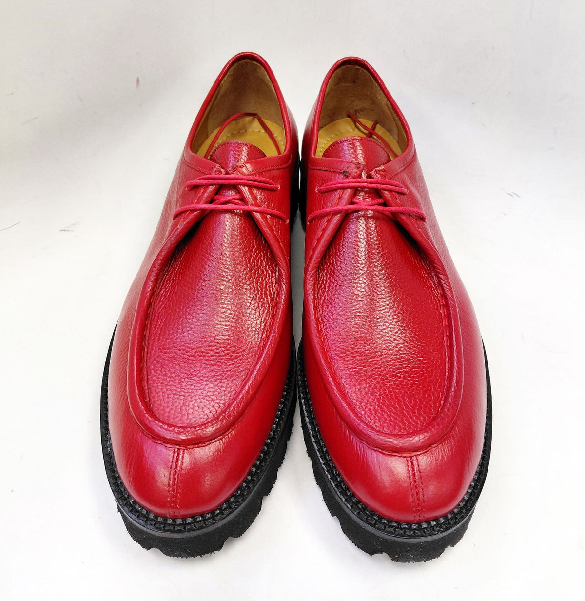 C&E Fashions  C Collection Calfskin Lace Up Shoe - Red – product view 2