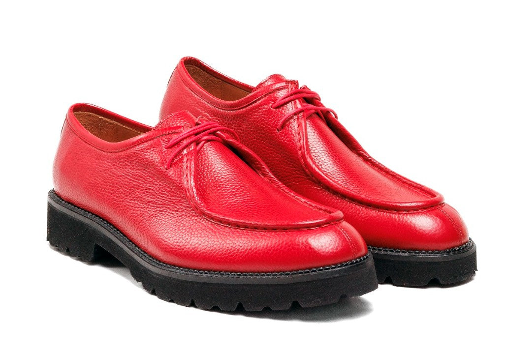 C&E Fashions  C Collection Calfskin Lace Up Shoe - Red – product view 3