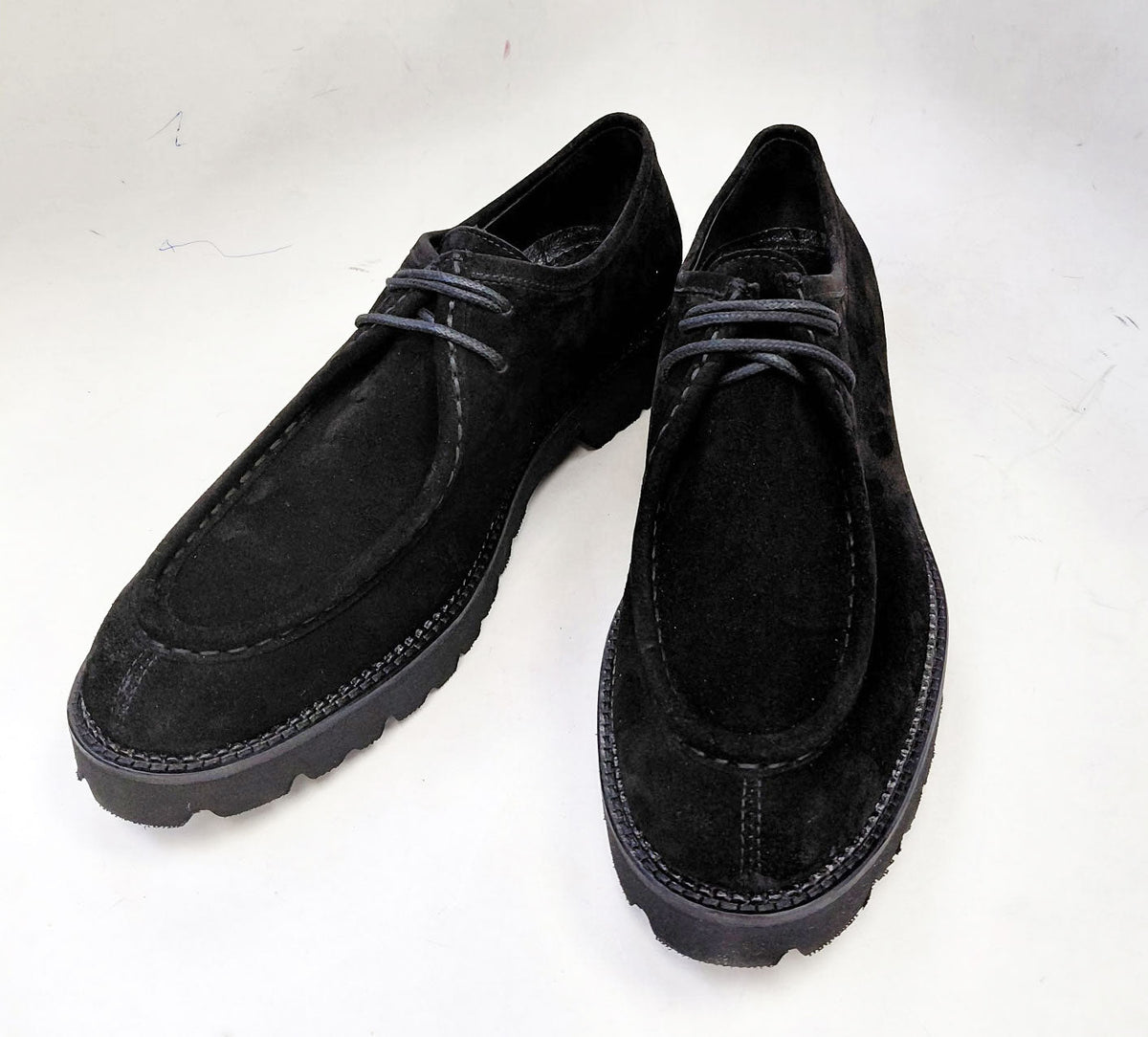 C&E Fashions  C Collection Suede Lace Up Shoe - Black – product view 1