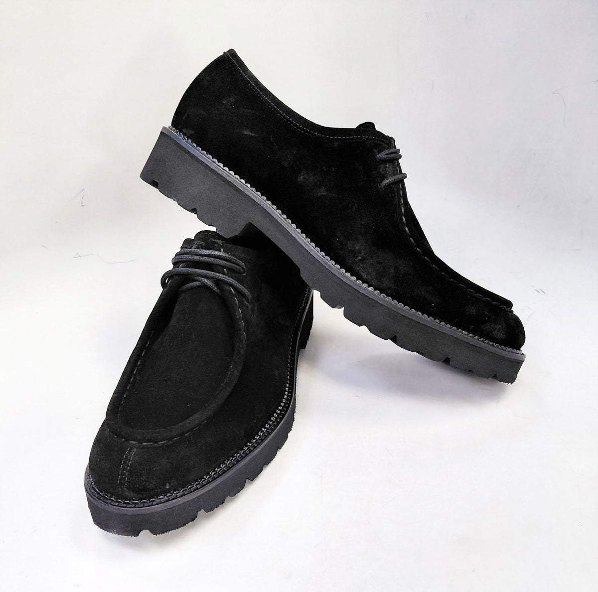C&E Fashions  C Collection Suede Lace Up Shoe - Black – product view 2