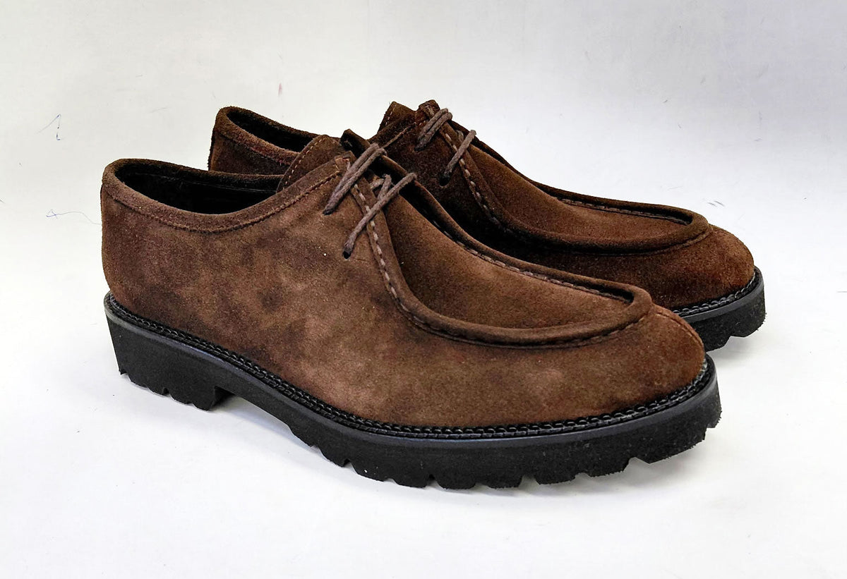 C Collection Suede Lace Up Shoe - Brown