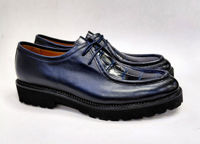 C Collection Calfskin Lace Up Shoe - Blue