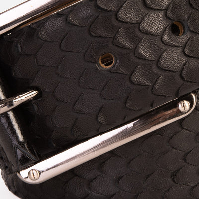 The Caesars Black Leather Belt