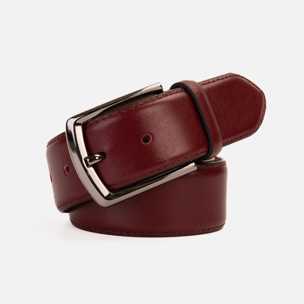 Vinci Leather The Royal Hand Craft Burgundy Leather Belt – product view 1