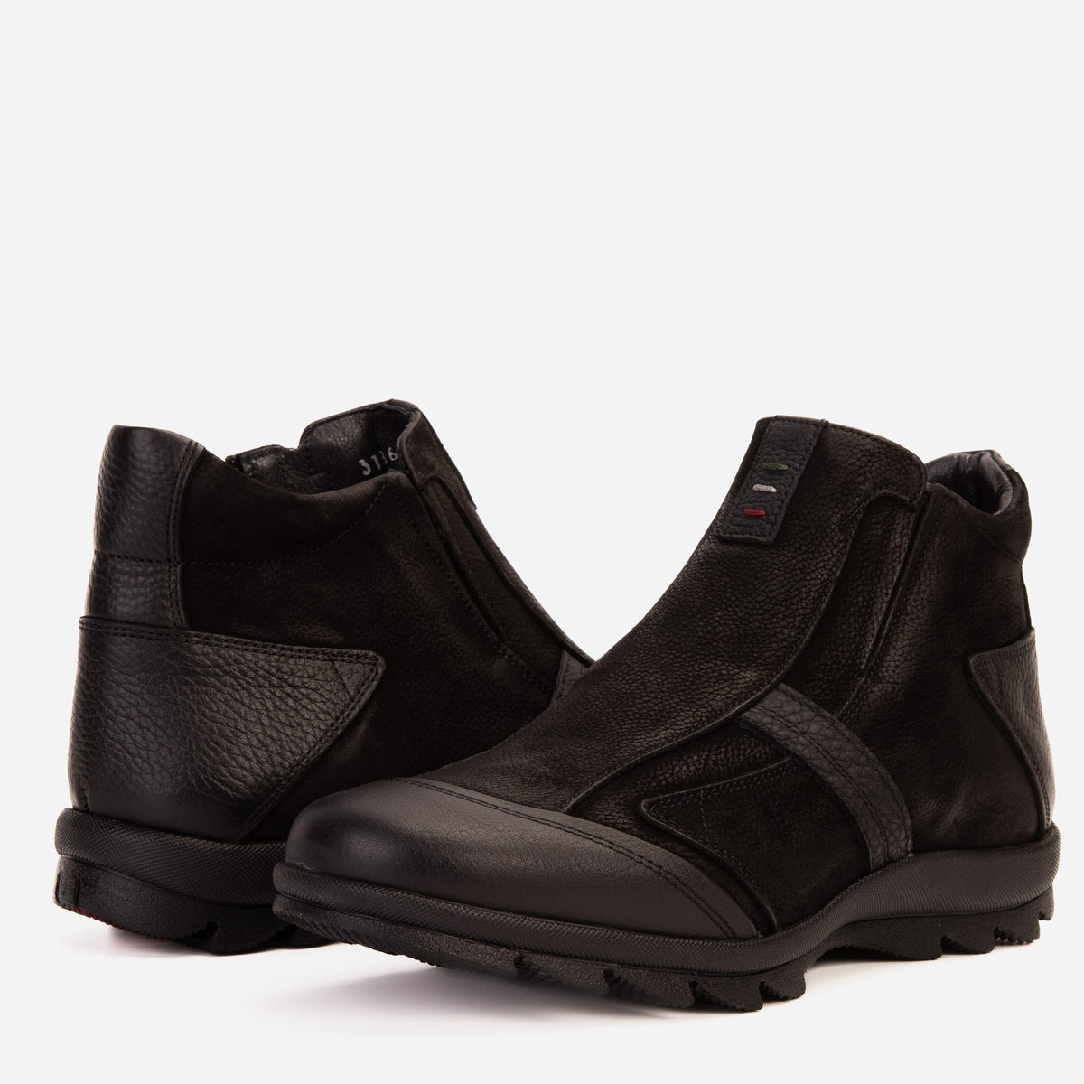 Vinci Leather The Montreal Suede Black Leather Casual Zip-Up Ankle Men Boot – product view 4