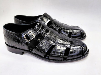 C Collection Crocodile Sandal - Black