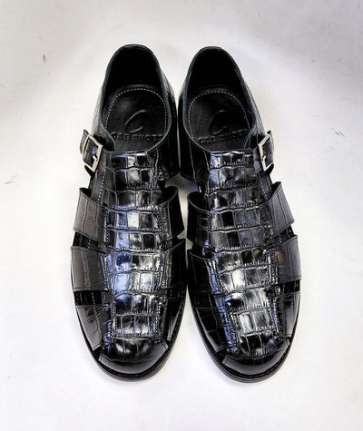 C Collection Crocodile Sandal - Black