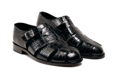 C Collection Crocodile Sandal - Black