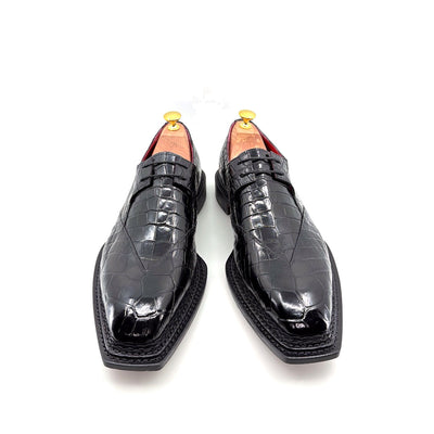 Maurice Legend Custom Made Alligator Lace-Up Shoe - Black