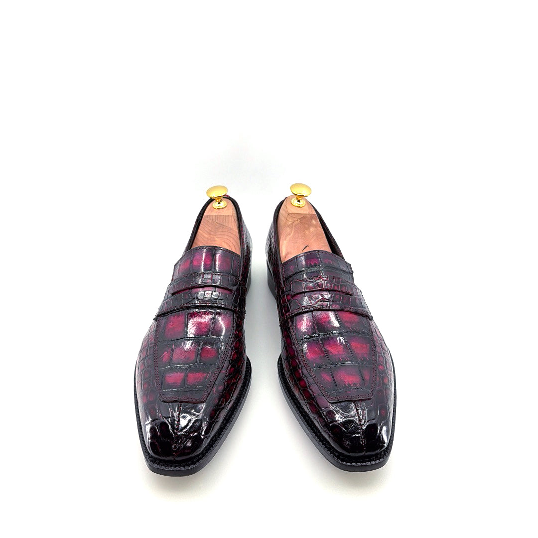 C&E Fashions  Maurice Custom Made Mirage Alligator Loafer - Purple – product view 1
