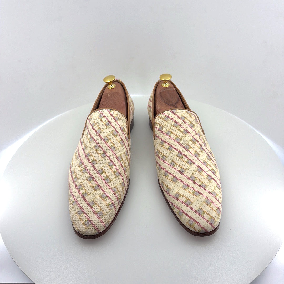 C&E Fashions  C Collection Printed Leather Loafer - Beige – product view 1