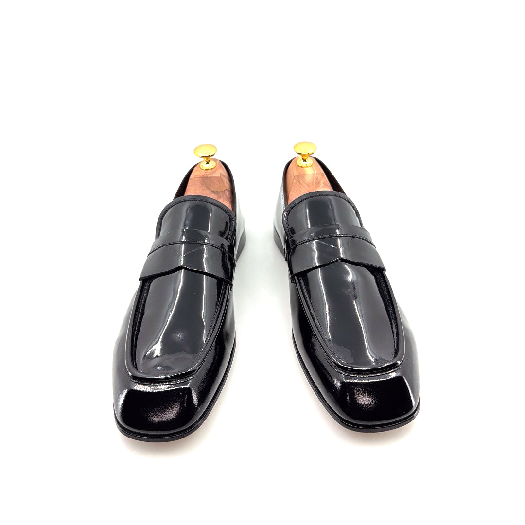 C&E Fashions  C Collection Patent Leather Penny Loafer - Black – product view 1