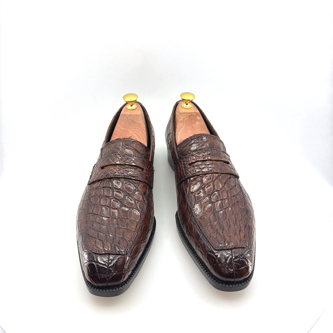 C&E Fashions  Maurice Custom Made Mirage Alligator Loafer - Brown – product view 1