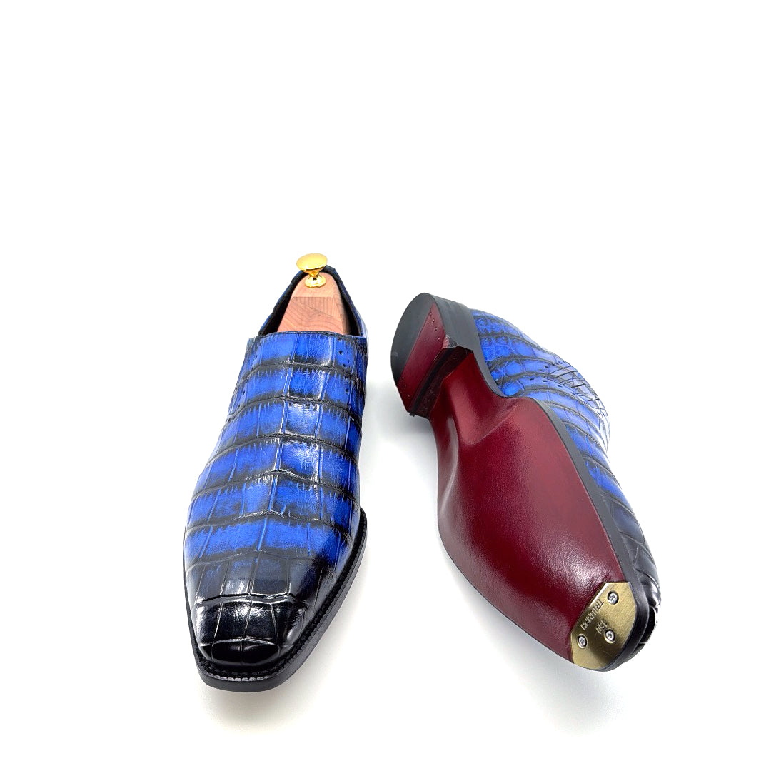 C&E Fashions  Maurice Seattle Alligator Shoe Blue – product view 7