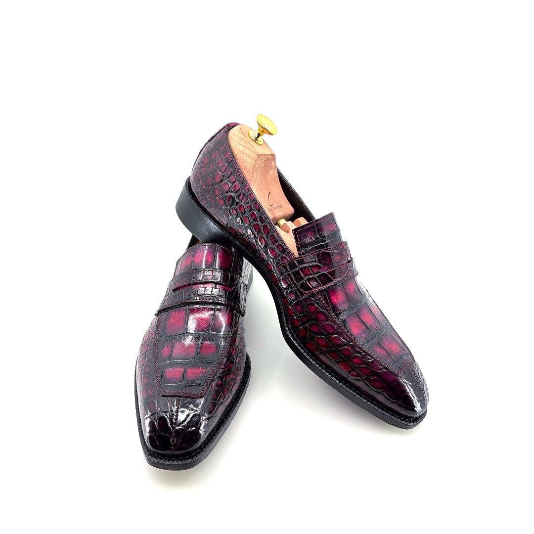 C&E Fashions  Maurice Custom Made Mirage Alligator Loafer - Purple – product view 4