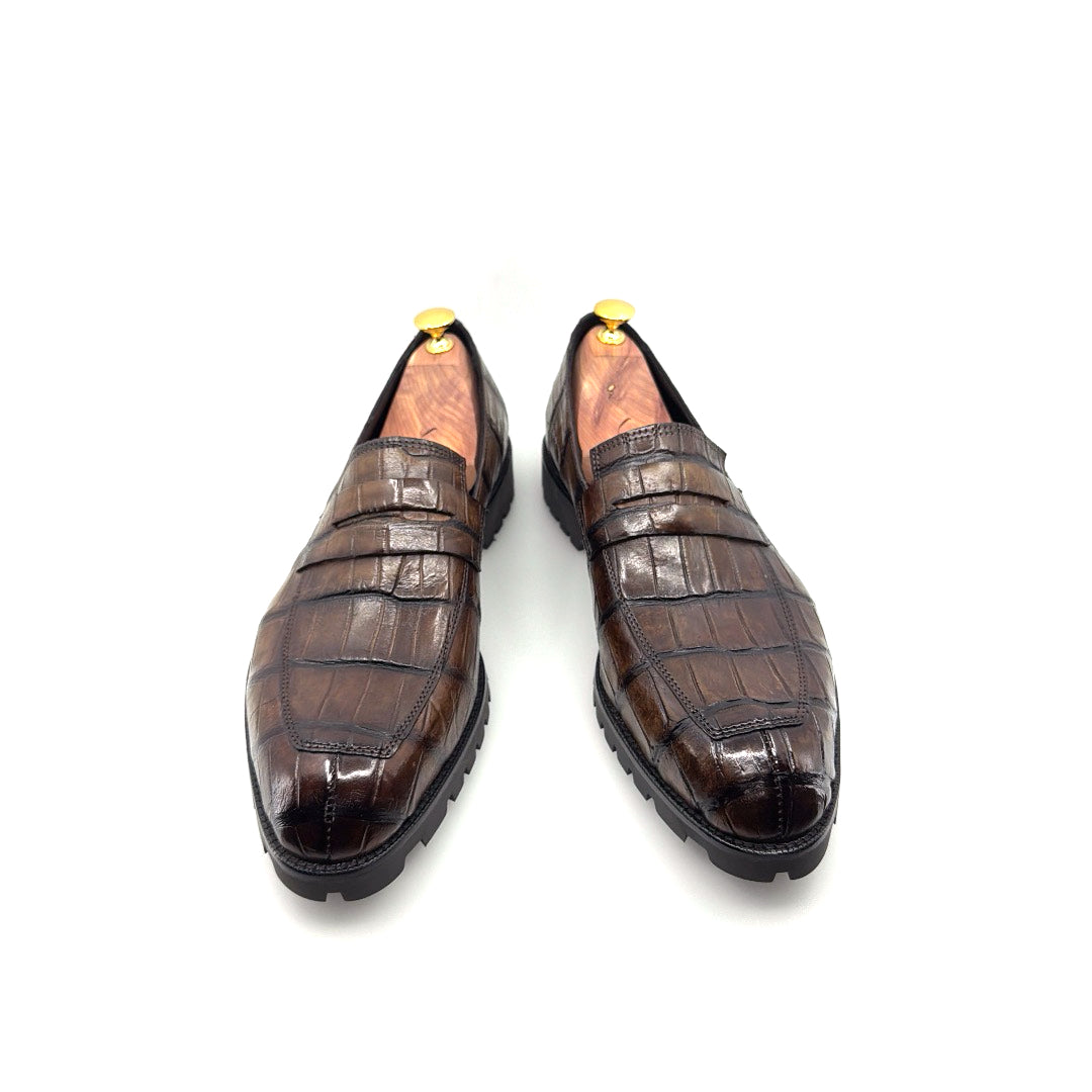 C&E Fashions  Maurice Carolina Custom Made Alligator Loafer - Brown – product view 1