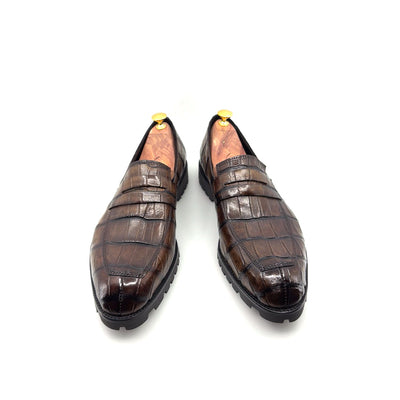 Maurice Carolina Custom Made Alligator Loafer - Brown