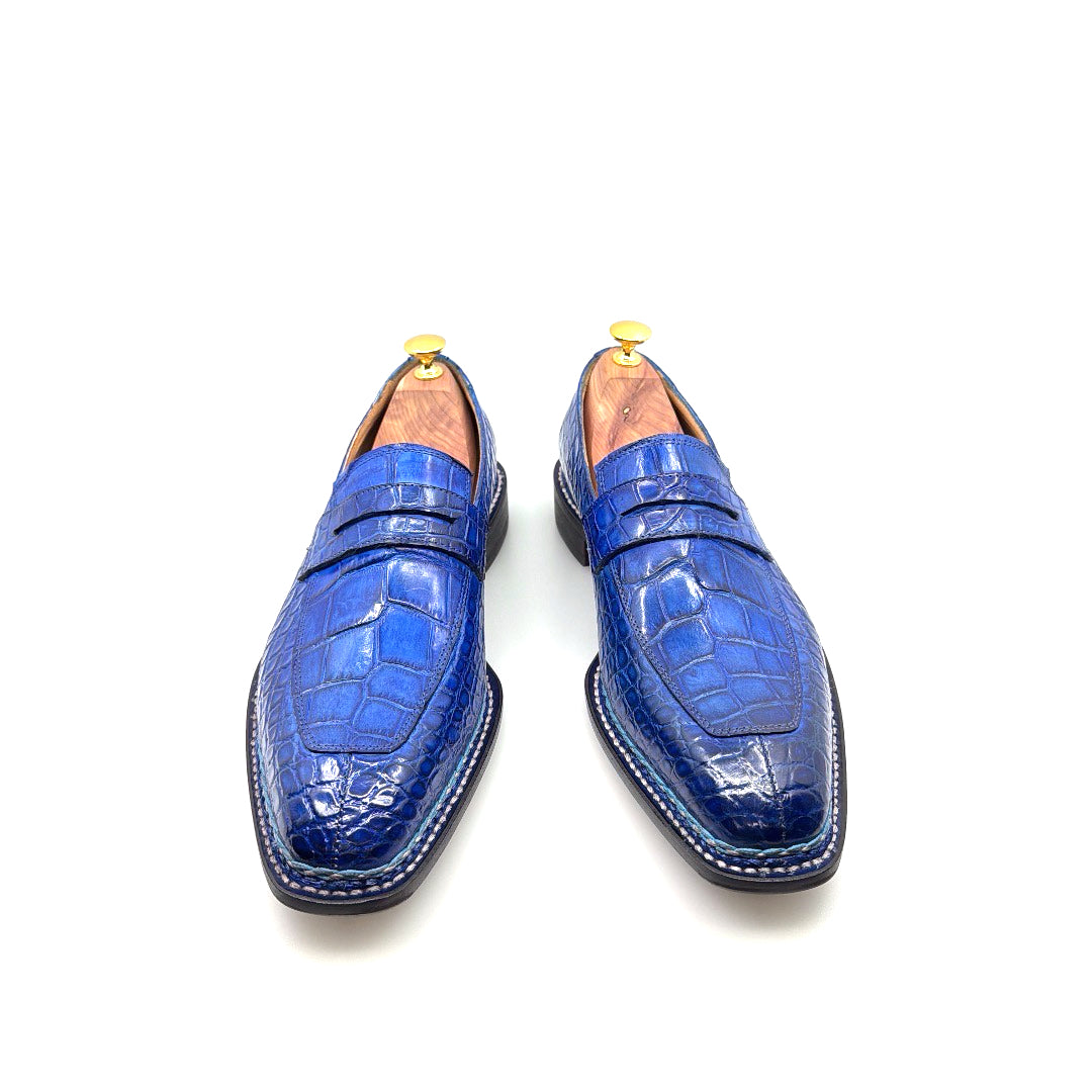 C&E Fashions  Maurice Carolina Custom Made Alligator Loafer - Cobalt Blue – product view 1