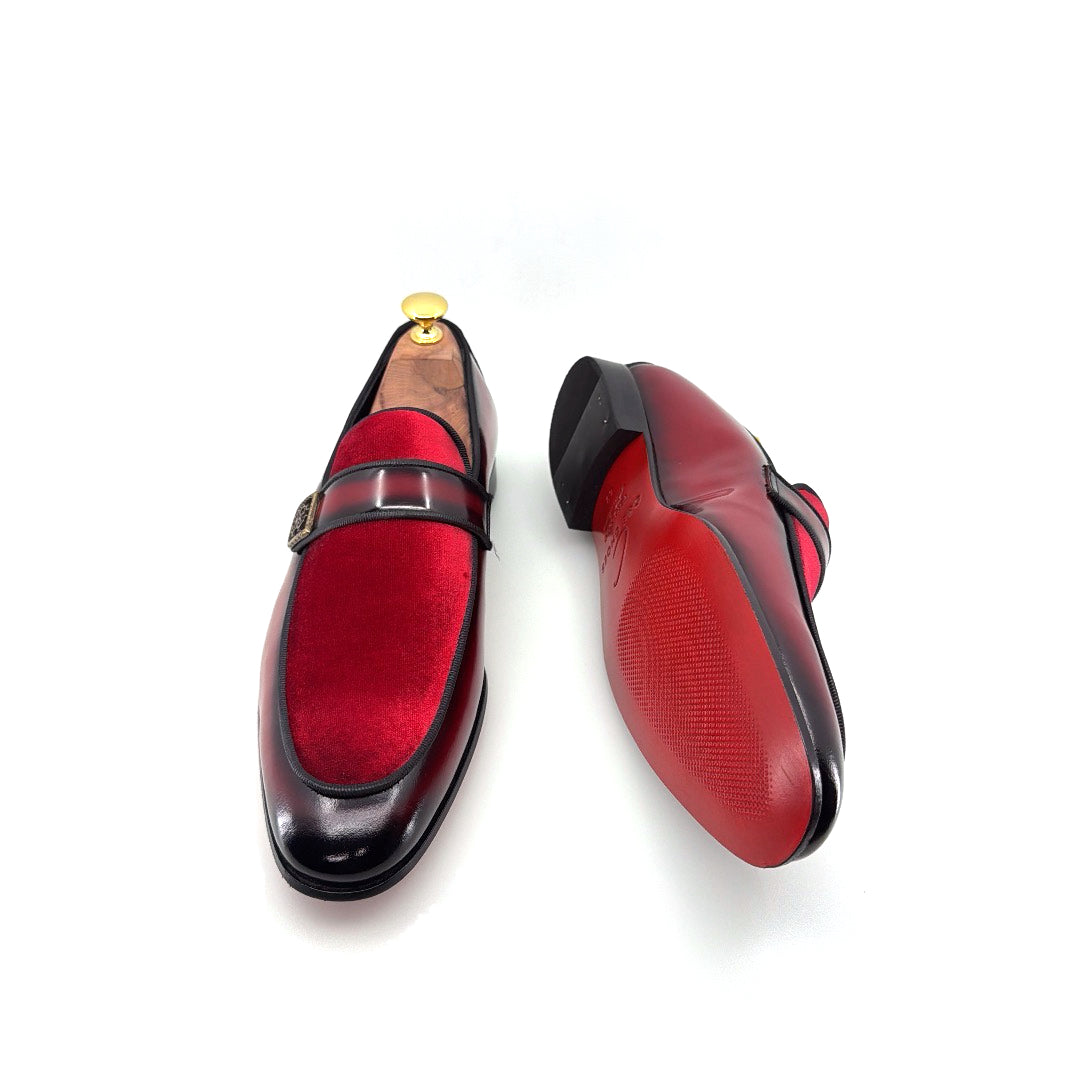 C&E Fashions  C Collection Leather Loafer - Red – product view 6