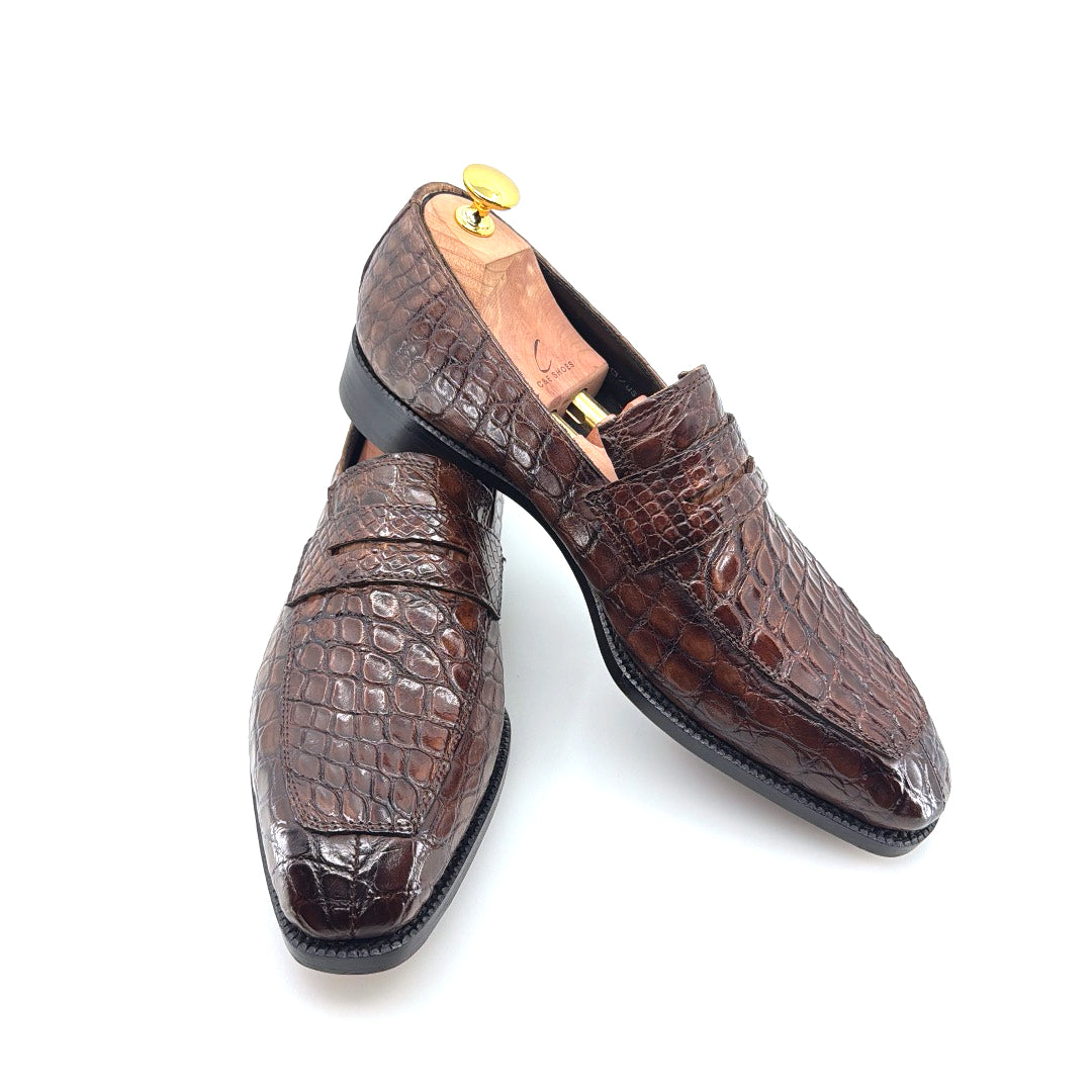 C&E Fashions  Maurice Custom Made Mirage Alligator Loafer - Brown – product view 4