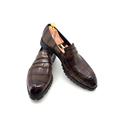 Maurice Carolina Custom Made Alligator Loafer - Brown