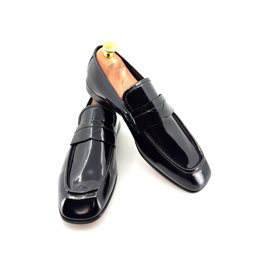 C&E Fashions  C Collection Patent Leather Penny Loafer - Black – product view 4