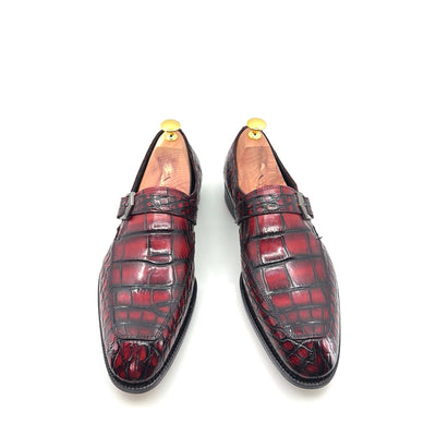 Maurice Sargeant Alligator Monkstrap - Burgundy