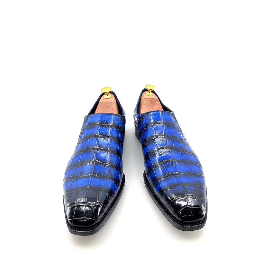 C&E Fashions  Maurice Seattle Alligator Shoe Blue – product view 1